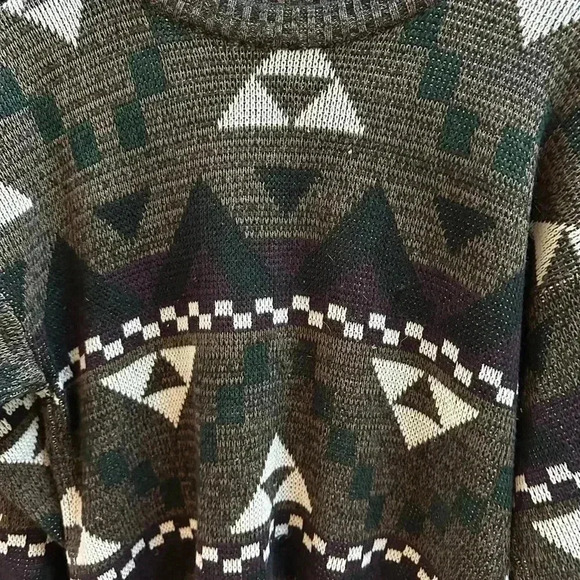 Vintage Abstract Shapes Pullover Sweater  Medium - Picture 4 of 5
